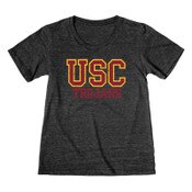 USC Trojans Women's Black Tri-Blend T-Shirt